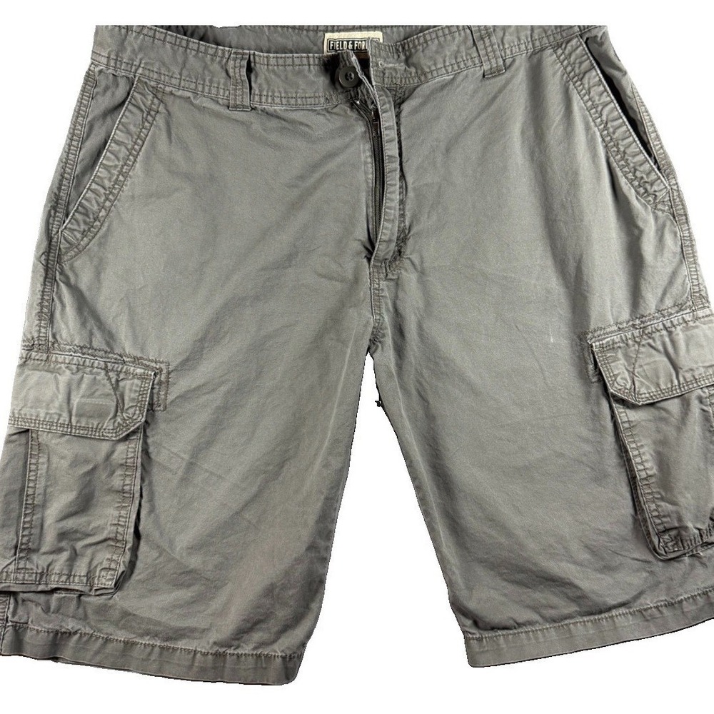 Cargo Shorts‎ Mens Field & Forest 38 Gray Cotton Utility Multi Pocket Hiking